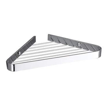 Imagem de Suporte de chuveiro de canto, prateleira de chuveiro de metal triangular, organizador de box de parede para chuveiro interno e banheiro, prateleira de chuveiro de 6 cores (prata)