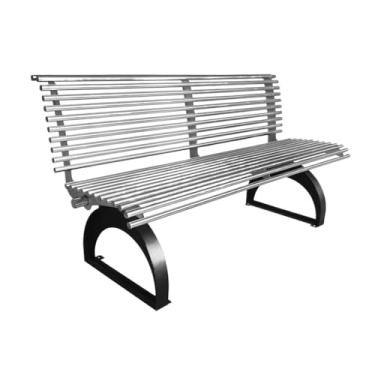 Imagem de Banco de jantar, banco para área externa, cadeira dupla de aço inoxidável, jardim, pátio, lounge, assento de encosto, móveis de assento externo (médio)