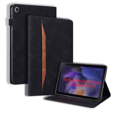 Imagem de Capa flip para Samsung Galaxy Tab A9+ Plus 27.9 cm (SM-X210/X216/X218), capa traseira macia com suporte de couro PU, suporte ajustável com compartimentos para cartões/porta-canetas/bolso frontal