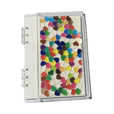 Imagem de Sclmgo Caderno de Páginas Soltas, Fichário com 6 Argolas, Planejador, Capa Transparente, Fichário para Desenho, Estudantes, Anotações, Esboços, Coração A5