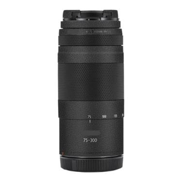 Imagem de Adesivo para lente de câmera 75-300 4-5.6 Película protetora para Canon RF 75-300 mm F4-5.6 (couro preto)