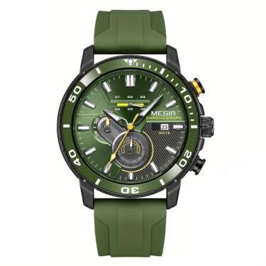 Imagem de Relógio Esportivo Estilo Casual Pulseira De Silicone Resistente à água 3atm Verde