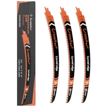 Imagem de Crosstar Lâminas de serra alternativas com borda de arco de dentes japoneses de 38 cm - Lâminas de poda de madeira 6TPI para aparar árvores, corte de galhos, pacote com 3