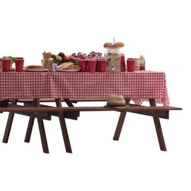 Imagem de Toalha de Mesa Xadrez Festa Junina Quadrada (1,40Mx1,40M) - HomeLarTex