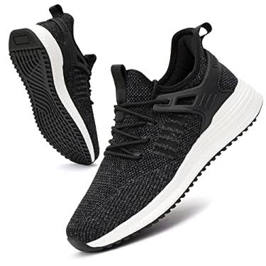 Imagem de SDolphin Tênis de corrida masculino, tênis, treino, caminhada, academia, sola de borracha, respirável, confortável, antiderrapante, moderno, E-mix preto, 45
