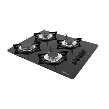 Imagem de Cooktop Nardelli à Gás NDL 4B Vidro Preto Flange Inox