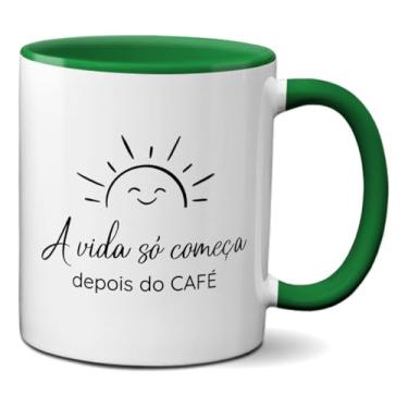 Imagem de Caneca Fofinha A Vida Só Começa Depois Do Café Presente (Verde)