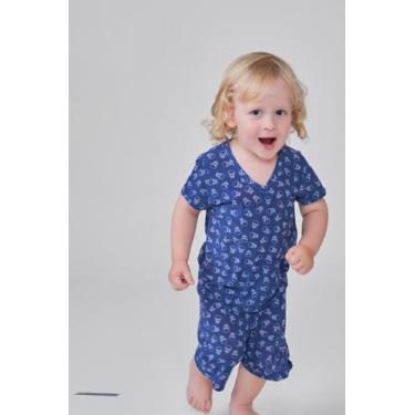 Imagem de Pijama Infantil Liganete - Praqnome, Azul jeans, 06