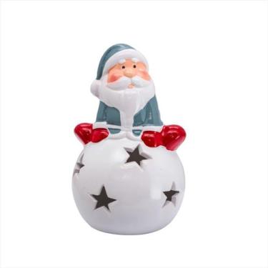 Imagem de Papai Noel Led Sentado Em Bola De Neve Estrelada 12CM Natal - Magizi