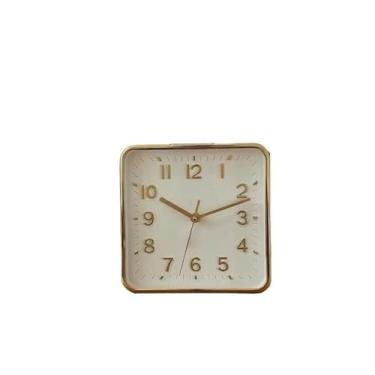 Imagem de Relógio de Parede Grande Decorativo para Escritório, Cozinha e Sala - Relógio de Pilha com Design Clássico(Quadrado Dourado)