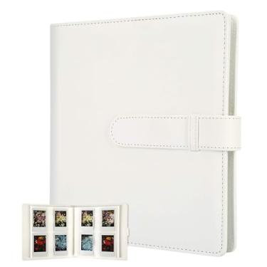 Imagem de Álbum de Fotos Autocolante 256 Páginas, Album Fotos - Capa em Couro Sintético e Páginas em PVC, Compatível com Instax Mini 12/11/9/8, 3 pol (7.6 cm) (Branco)