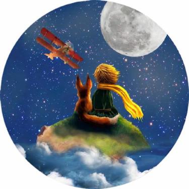 Imagem de Painel de Tecido Sublimado Redondo Pequeno Príncipe Pintura C/ Elástic