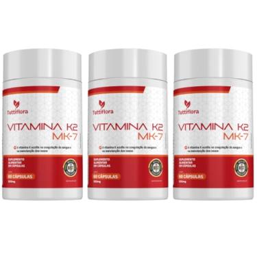 Imagem de Kit 3x Vitamina K2 MK-7 60 Cápsulas 500mg Tuttiflora