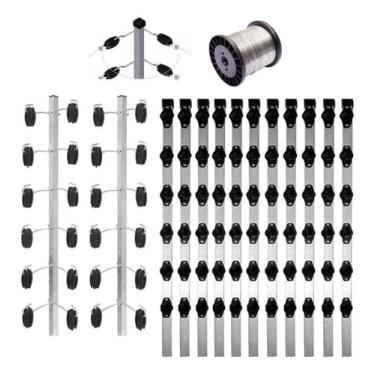 Imagem de Kit Base para Cerca Elétrica Hastes Industriais e Fio de Alta Resistên