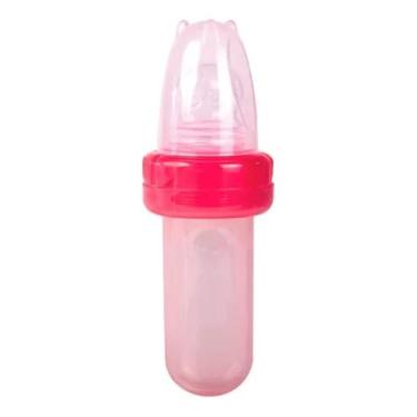 Imagem de Kit Buba: Porta Frutinha e Colher Dosadora em Silicone Rosa