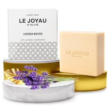 Imagem de Sabonete sem produtos químicos LJO | Sem dióxido de titânio | Sem perfumes artificiais | Feito à mão com óleos essenciais certificados | Barra de sabão de lavanda totalmente natural | Amadurecido
