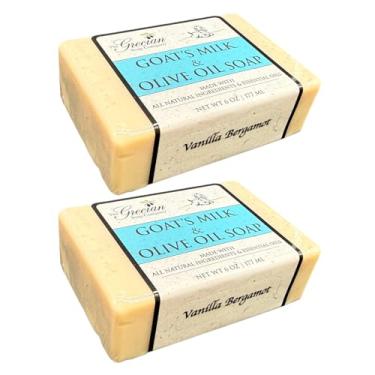 Imagem de The Grecian Soap Company Clean Beauty Sabonete em barra de leite de cabra e azeite de oliva em bergamota de baunilha - pacote com 2 barras perfumadas totalmente naturais de 170 g para mulheres e