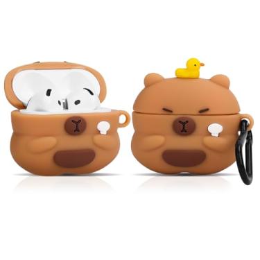 Imagem de Linda capa para AirPods 4ª geração, para AirPods 4 fones de ouvido sem fio, capa de silicone XMBYGY com carregamento de desenho animado à prova de choque, capa protetora para fones de ouvido com