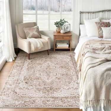 Imagem de Lofus Tapetes de área de 7 x 12 cm para sala de estar, tapete lavável na máquina, tapetes pequenos macios para quarto, cozinha, escritório e interior, tapete boho vintage, tapetes antiderrapantes de