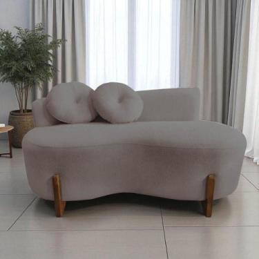 Imagem de Namoradeira Sofá Feijão Lounge Orgânica Bouclé Capuccino - Mansão Deco