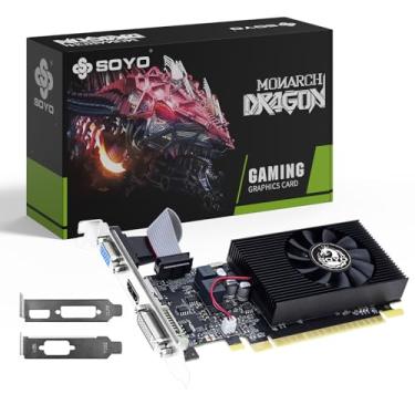 Imagem de SOYO Placa gráfica GT730 de perfil baixo 4 GB DDR3 128 bits placa de vídeo com HDMI VGA DVI PCI Express x16 1.1 GPU para escritório