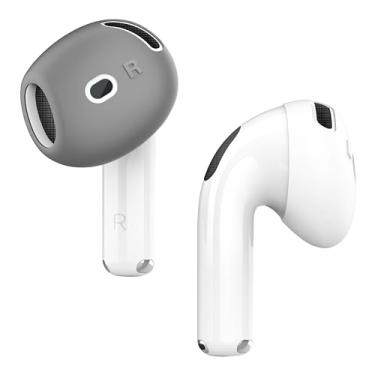 Imagem de elago 2 Pares De Capas Para Airpods 4, Projetadas 4 Pessoas, [Cabem Na Capa], Capa Silicone Antiderrapante, Resistente A Arranhões, Guia Instalação (1 Par Cada) (Cinza Escuro E Branco)