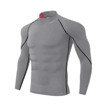 Imagem de Camiseta De Compressão Masculina De Manga Longa Para Corrida, Secagem 