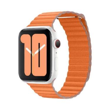 Imagem de Pulseira De Couro Para Apple Watch De 45mm 44mm 40mm 41mm 49mm 42mm, B