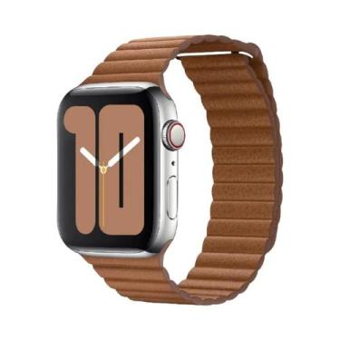Imagem de Pulseira De Couro Para Apple Watch De 45mm 44mm 40mm 41mm 49mm 42mm, B