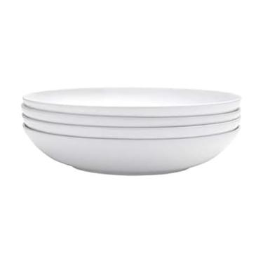 Imagem de Mikasa Delray Bone China Conjunto de 4 tigelas brancas para servir massas, saladas, sopas, utensílios de jantar leves e duráveis