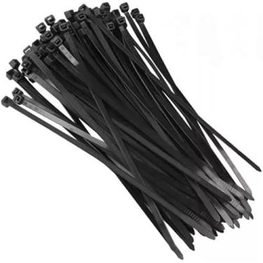 Imagem de Kit com 200 Abraçadeiras de Nylon 2,7X 250mm Preta – Enforcagato Resistente para Organização de Cabos, Fios e Uso Geral