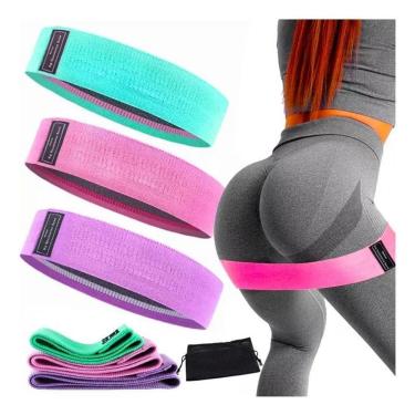 Imagem de Kit 3 Faixa Elastica Mini Band Para Treino Extensor