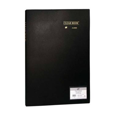 Imagem de Pasta Catálogo Clear Book A3 Preto Yes com 20 Sacos Plásticos Folhas Escolar Aula Apresentação