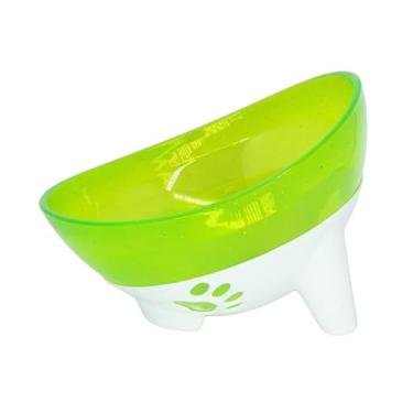 Imagem de Pet Bow Comedouro e Bebedouro Elevado para Cães e Gatos, Tigela Glitter Verde, 600ml, Antiderrapante