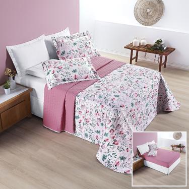 Imagem de Cobre Leito +  Jogo de Cama Avere 200 Fios Casal Padrão 06 Peças 100% Poliéster - Bothanica