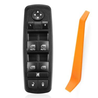 Imagem de Amiss Interruptor de janela Master Power, botão de controle dianteiro esquerdo do lado do motorista, compatível com Dodge RAM 1500/2500/3500 2009-2012, substituição OE 4602863AB 4602863AC 4602863AD