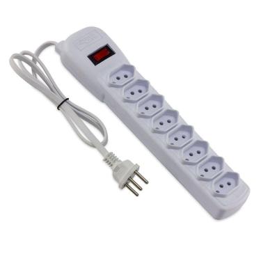 Imagem de Filtro De Linha 8 Tomadas Incorporadas Bivolt Branco - 60800003 - Forceline