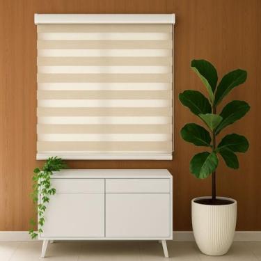 Imagem de Persiana Zebra Prime 160larg x 160alt - Decore Cubra, Mescla Bege