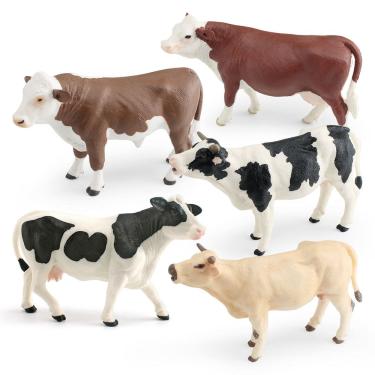 Imagem de Conjunto de estatuetas Cow, 4 peças, PVC realista, Farm Animal Kids