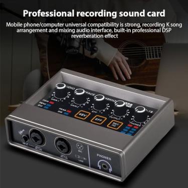 Imagem de Mingzhe Interface de áudio Profissional de Gravação XLR Cartão de Som 16bit/48khz Plug and Play for Music Online Karaokê