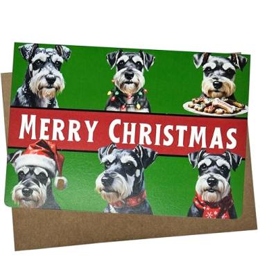 Imagem de Cartão de Natal Schnauzer, 1238, 1238 cm, em branco, cartolina branca premium com envelope Kraft, feito nos EUA, correio rígido protegido - 1238