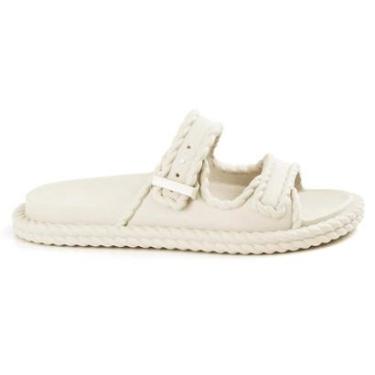 Imagem de Sandália Papete Slide Anatômica Leve Macia Confortável Tira Ajustável Trançada Resistente-Feminino