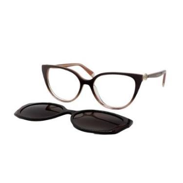 Imagem de Armação De Óculos Ana Hickmann Vivi 6 G02 Marrom Brilho-Feminino