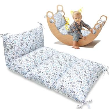 Imagem de Almofada de arco de escalada e travesseiro basculante para crianças pequenas – Assento de chão multiuso, tapete de cochilo, travesseiro de sala de jogos com capa lavável removível – Almofada de chão