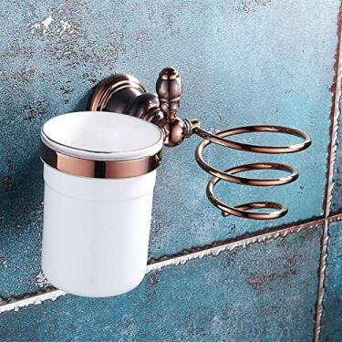 Imagem de Toalheiros, conjunto de ferragens de banheiro conjunto de toalheiro rosa bronze marrom, barra de toalha, suporte de papel higiênico, toalha, kit de acessórios de banheiro montado na parede/secador de