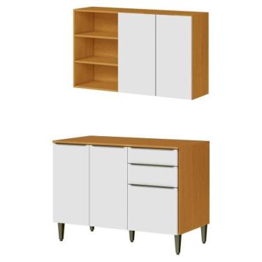 Imagem de Armario Aereo E Balcao Com Tampo 120 cm ARMoveis - Aramoveis, Cinamomo