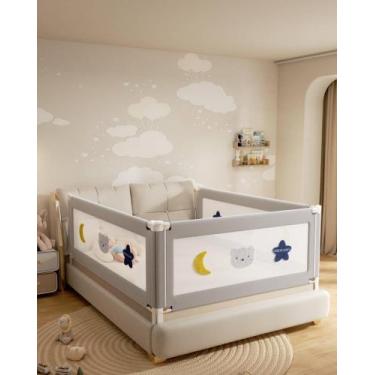 Imagem de Corrimão de cama ONEYA BABY Protetor de segurança ajustável de 137 cm