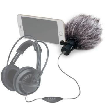 Imagem de Kit C/microfone Direcional (shotgun) P/smartphone,iphone C/pelugem,bag