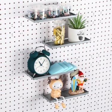 Imagem de Prateleiras Pegboard Lineshading, 4 peças de metal, 25 x 10 cm, cinza