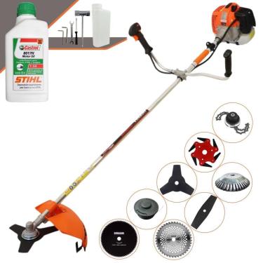 Imagem de Máquina de Corta Grama Vulcan VR620H À Gasolina 62cc 3HP 12.500rpm Multifunções Completa Com Carretel de Nylon + 7 Opções de Corte + ÓLEO STIHL 2T